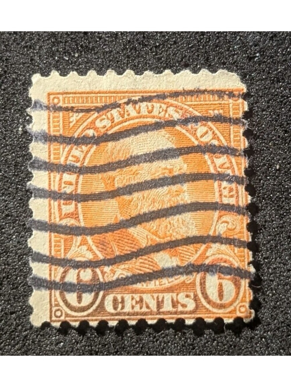US POSTAGE ~ James Garfield ~ Orange 6₵ Stamp ~ Cancelled/Posted ~ c.1920's -09